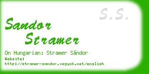 sandor stramer business card